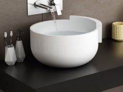 Bordvask, Ã 38 cm, i Solid Surface harpiks - VERONAPLUS